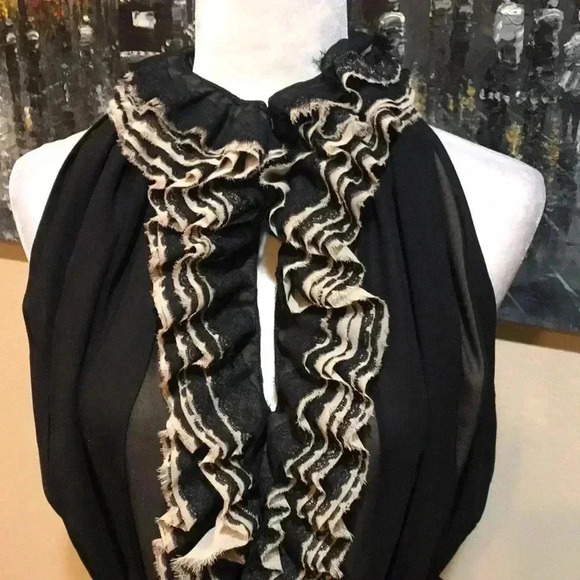 Chic Black Ruffled Halter Top - Picture 6 of 9